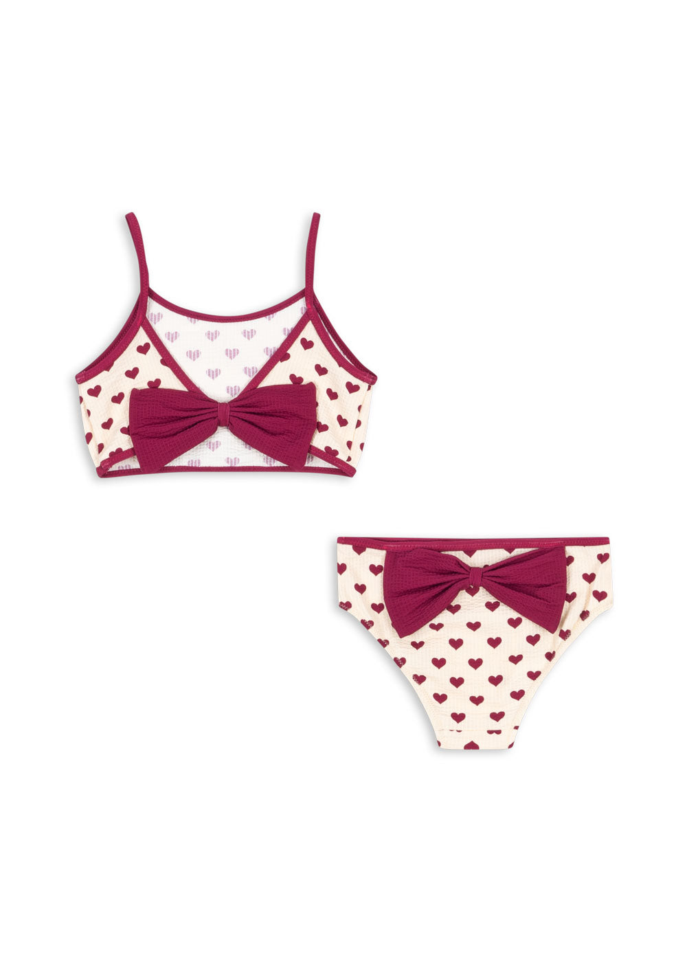Costum de baie cu 2 piese Bowie Konges Slojd – Coeur Sangria