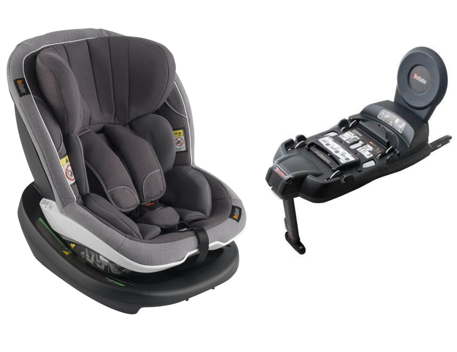 Scaun auto pentru copii BeSafe iZi Modular X1 i-Size 6 luni-4 ani - Metallic Mélange + Baza ISOfix BeSafe iZi Modular i-Size