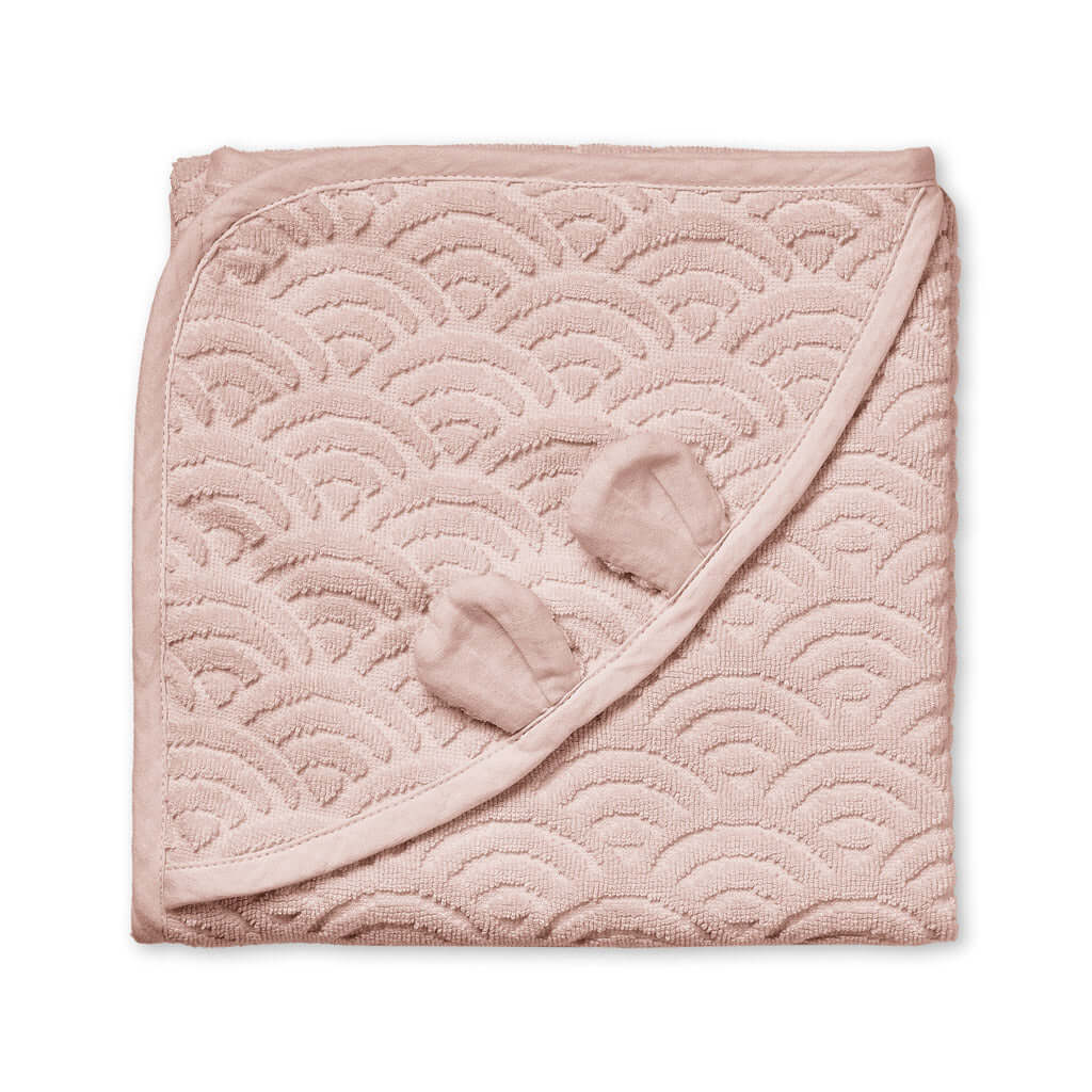 Prosop Baby cu gluga si urechi Cam Cam - Dusty Rose