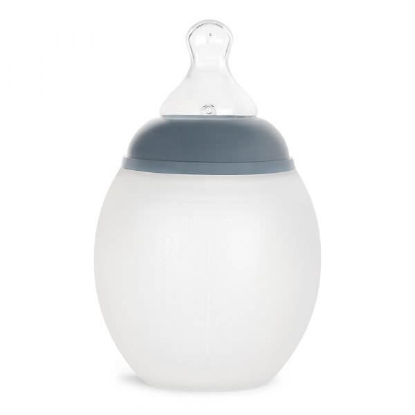 Biberon silicon 330 ml Elhée - Blue Grey