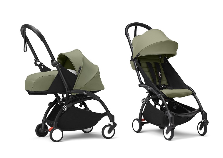 Carucior pentru copii Stokke® YOYO³ cadru negru 2 in 1 (pachet nou-nascut + sport)