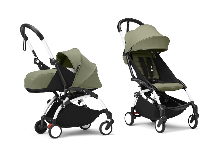 Carucior pentru copii Stokke® YOYO³ cadru alb 2 in 1 (pachet nou-nascut + sport)