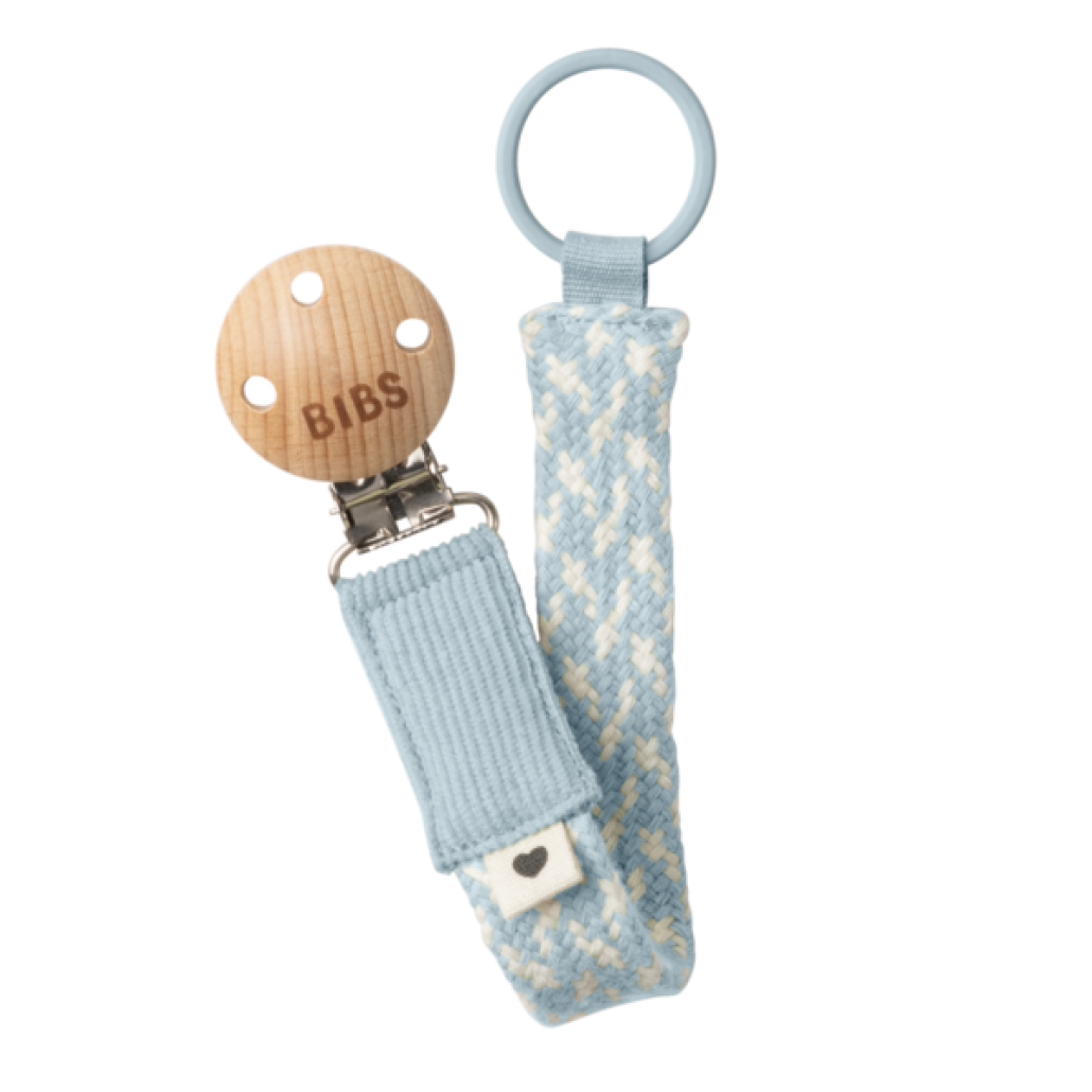 Lant pentru suzeta BIBS – Baby Blue/Ivory